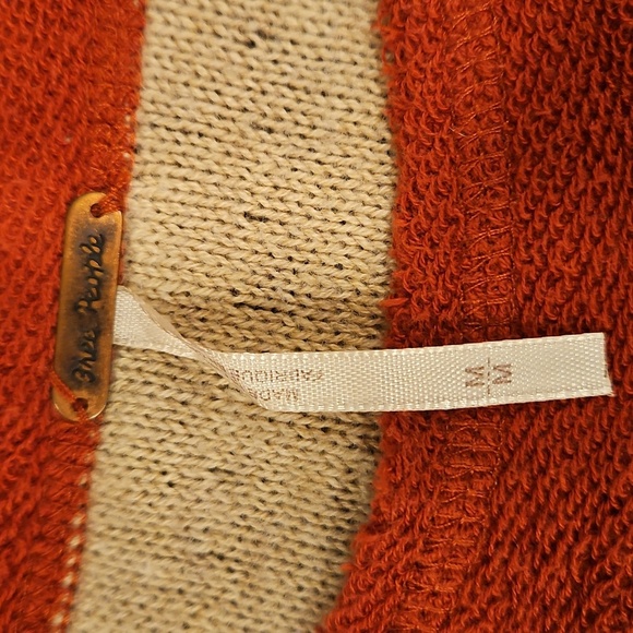 💕FREE PEOPLE💕 Desert Rose Sweater Embroidered Longhorn Colorblock Knit Medium - Picture 13 of 15